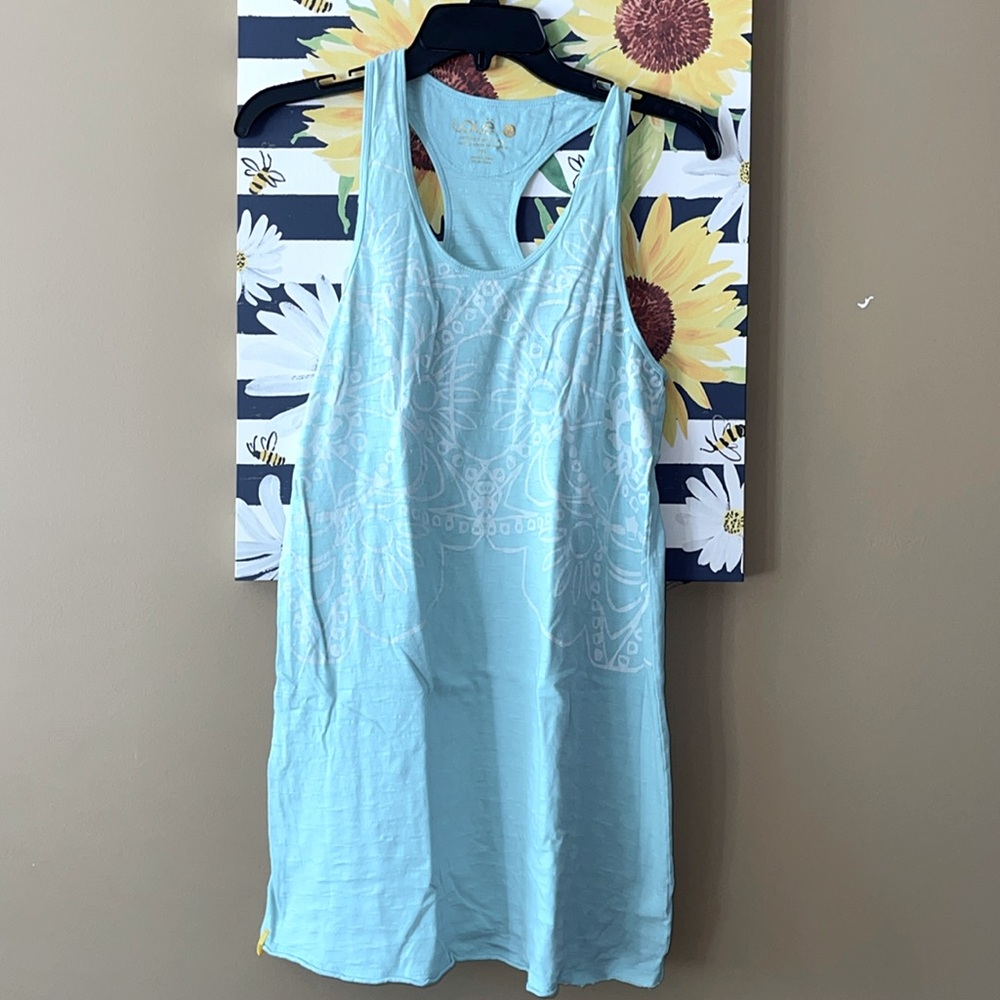 Light Blue Racerback Tank Dress - Women